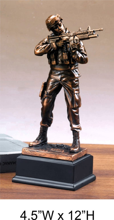 army bronze figurine